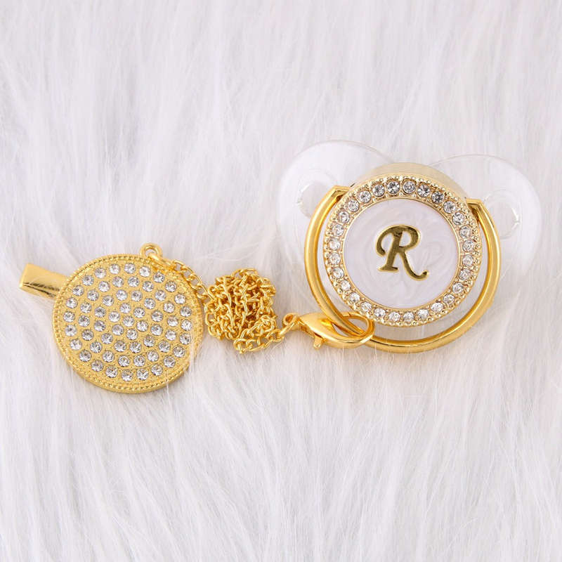 Baby Bling Dummy Pacifier - Letters - R