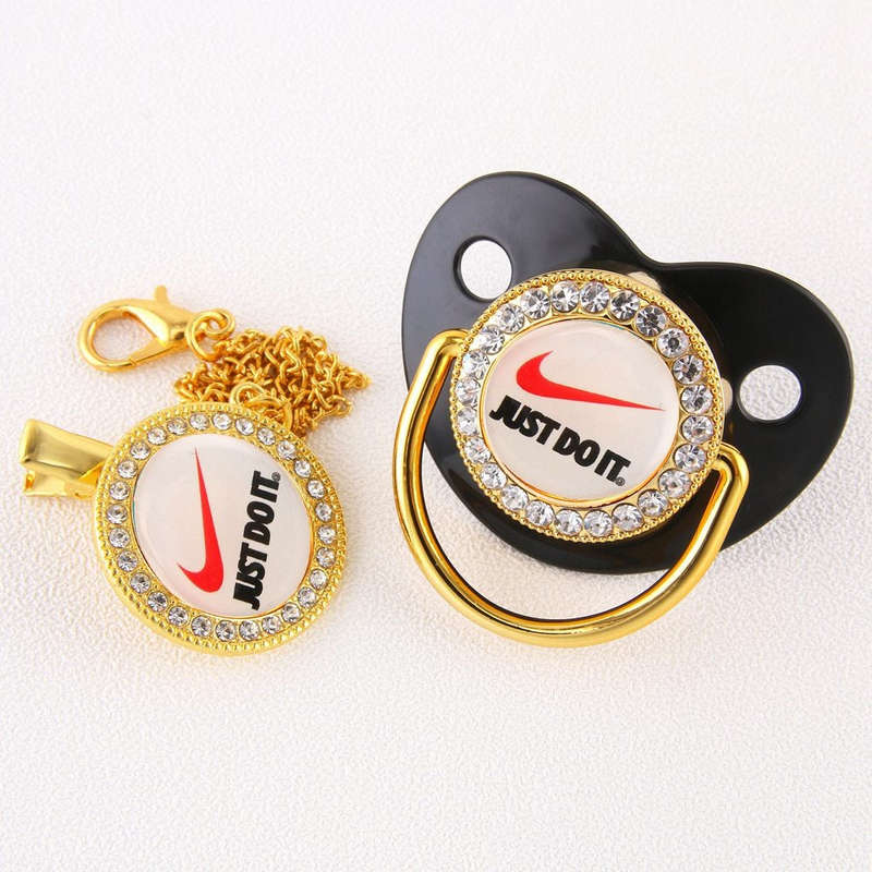 Baby Bling Dummy Pacifier - Just Do It Black
