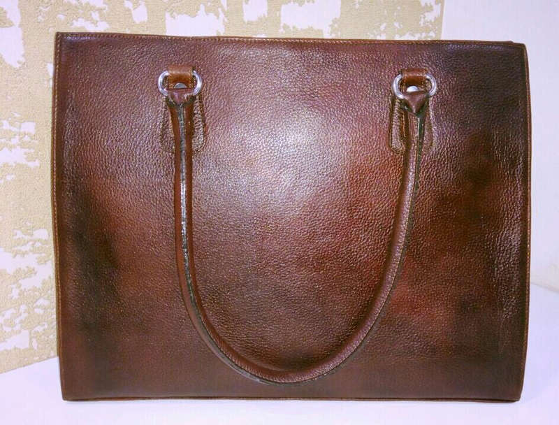 100% Genuine Buffalo Leather Elegant Formal Everyday Handbag - Champagne Brown