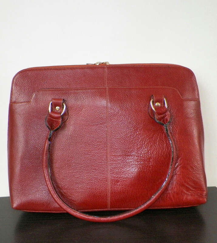 100% Genuine Buffalo Leather Elegant Formal Everyday Handbag - Tan Brown