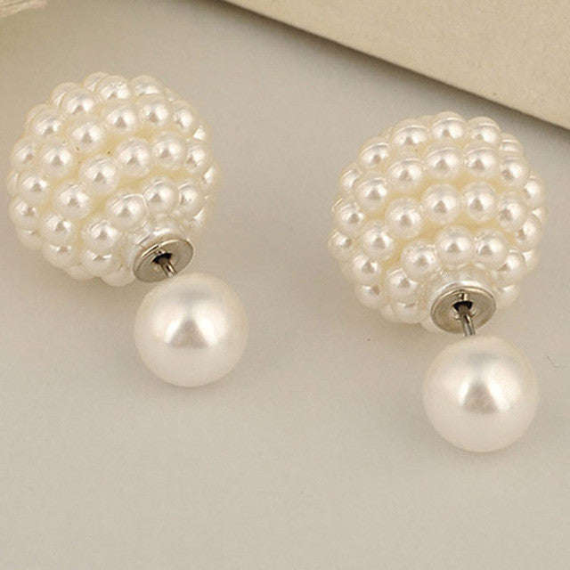 Pearl Clip on Party Earrings - Pearl