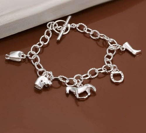 Horse Shoe Clasp 5 Charm Bracelet