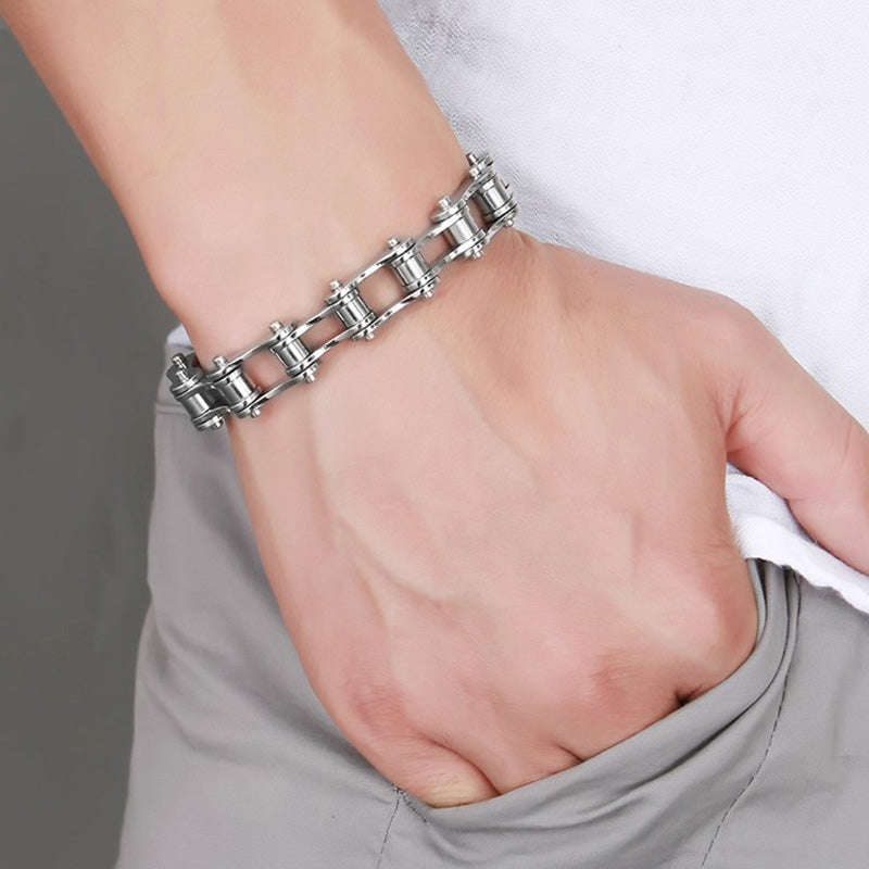 Men's Stainless Bicycle Chain Bracelet - 12mm