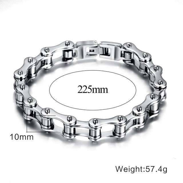 Men's Stainless Bicycle Chain Bracelet - 12mm