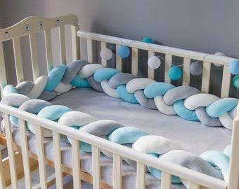 COT BED BRAIDED BUMPER