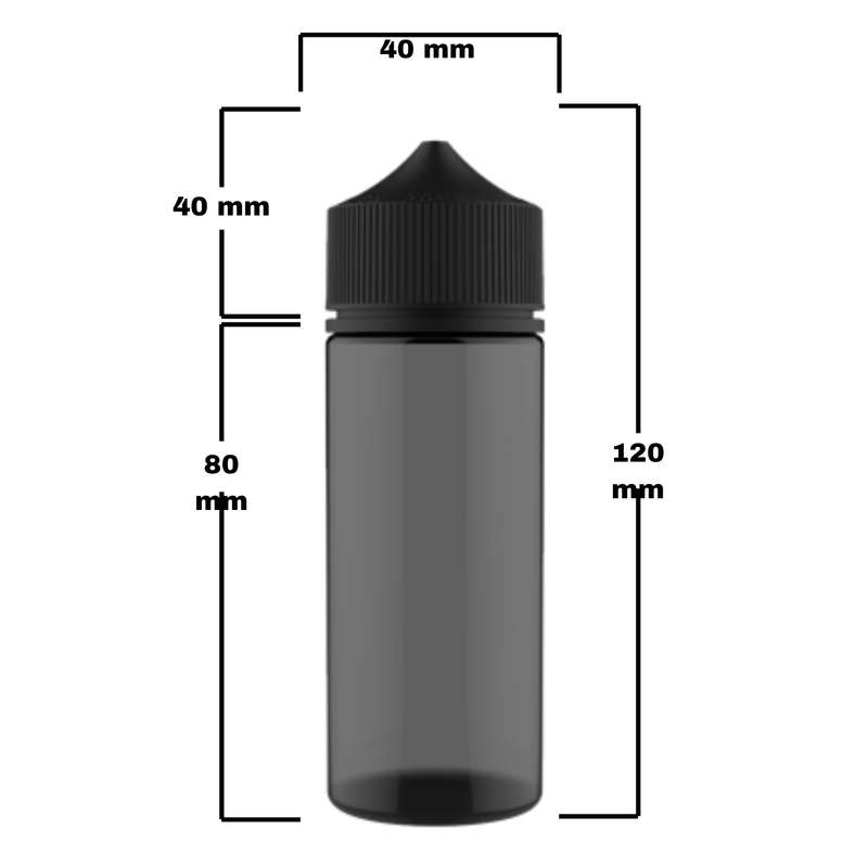 Chubby PET Bottle Black Transparent - 100ml