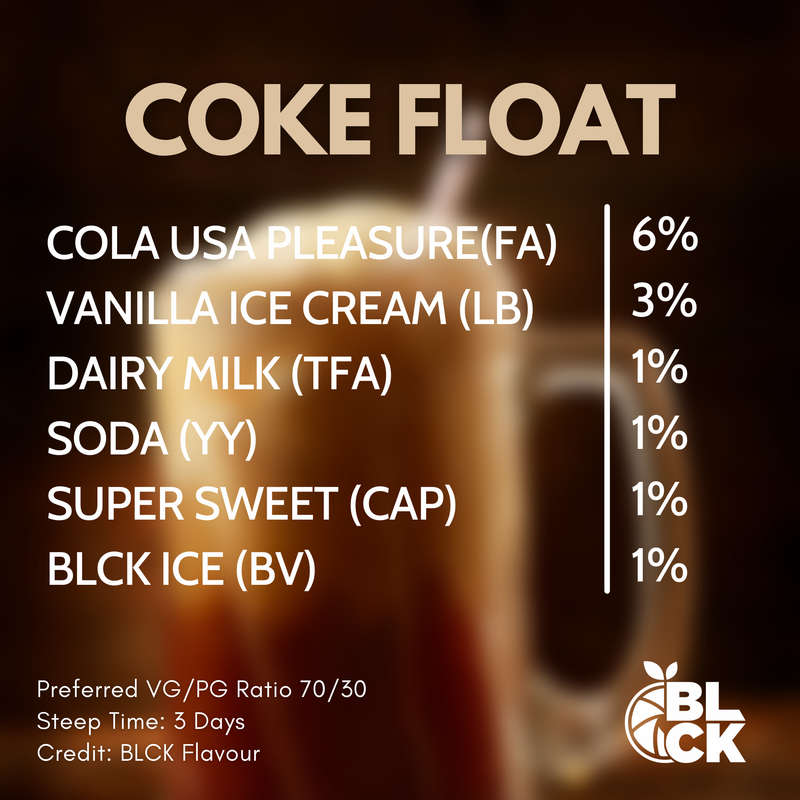 RB Coke Float Recipe Card