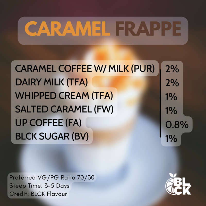 RB Caramel Frappe Recipe Card