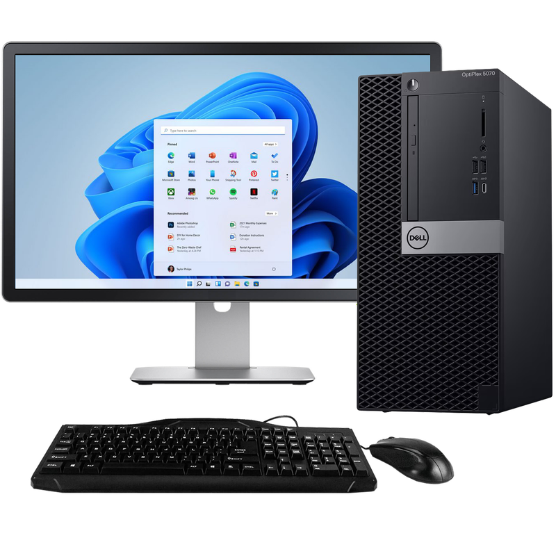 Dell OptiPlex 5070 Intel i3, 9th Gen Tower PC with 20" Monitor