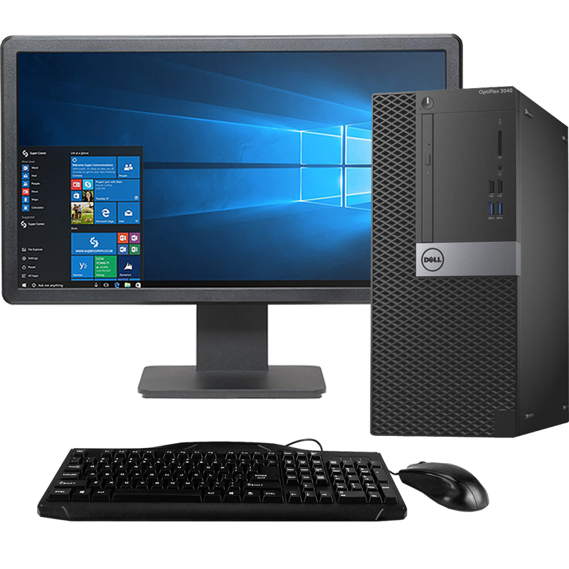 Dell OptiPlex 3040 Intel i5, 6th Gen Tower PC with 20" Monitor
