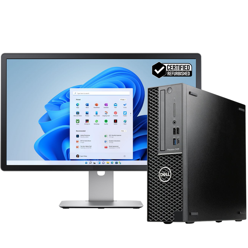 Dell Precision 3431 Intel i5, 9th Gen SFF Desktop PC with Win 11 Pro + 20" Monitor
