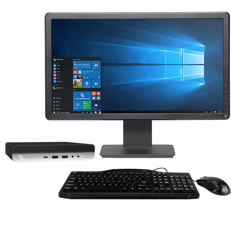 HP ProDesk 600 G3 Intel i3, 6th Gen USFF PC with 8GB Ram + 20" Monitor