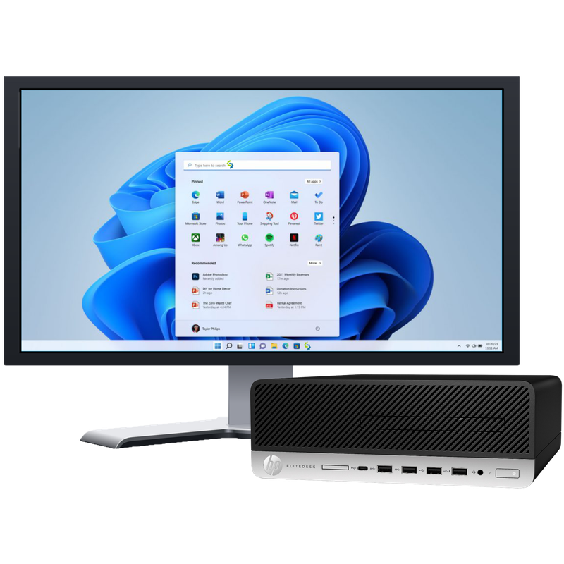 HP EliteDesk 705 G4 AMD Ryzen 5 PRO SFF Desktop PC with 20" Monitor