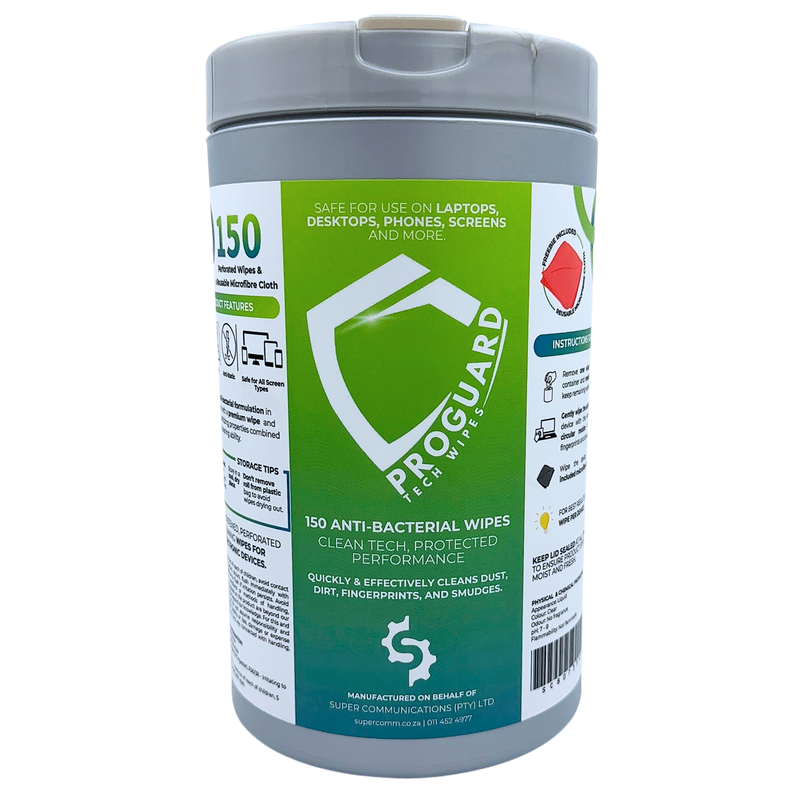 ProGuard Anti-Bacterial Device Cleaning Wipes + Reusable Microfibre Cloth