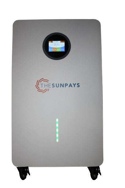 TheSunPays 51.2V 200Ah 10.24kWh Lithium battery with 32 cells & colour touch-screen.