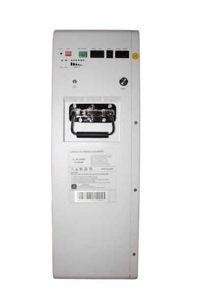 TheSunPays 51.2V 100Ah 5.12kWh Lithium battery with 16 x cells & colour touch-screen.