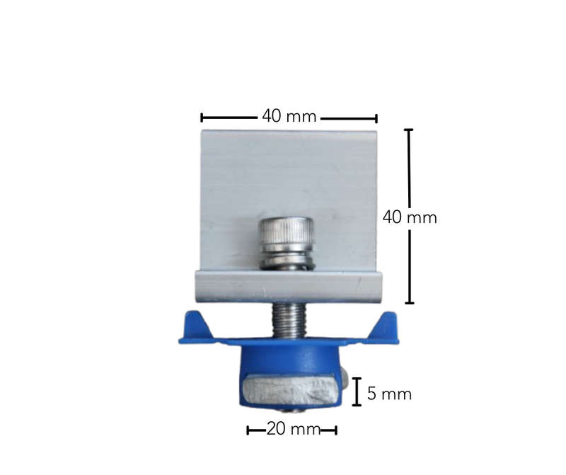 Solar panel Aluminium END-clamp bracket for P2000-galvanised or Aluminium solar panel mounting ra...
