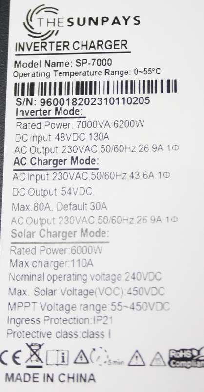 6.2 KW 7 KVA High Voltage, 48 V,  Pure Sine wave Inverter, Stand alone ONLY