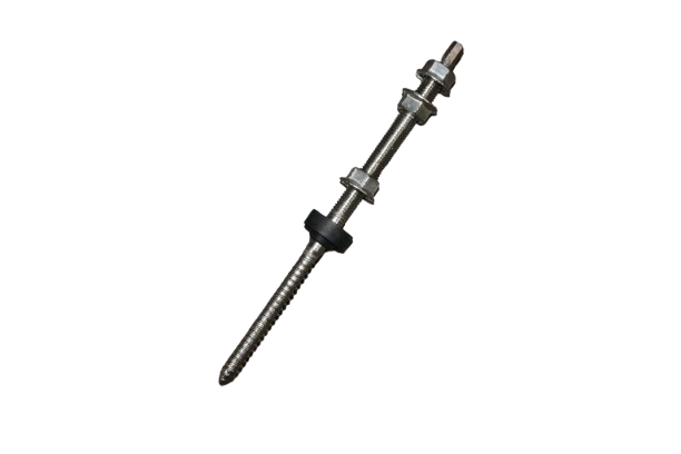 Solar panel hanger bolt for solar panel rails into WOOD. - M8 x 200mm