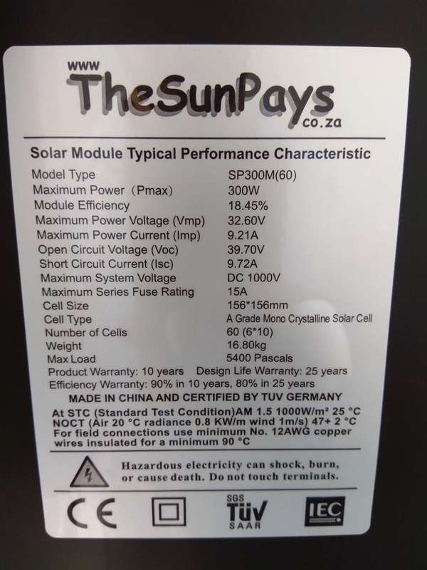 The Sun Pays - 300W Mono PERC 5BB Solar Panel (limited stock)