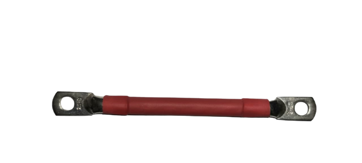 25mm2 Battery link with lugs - 8mm hole - Red