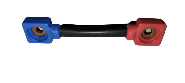 16mm2 Battery link with copper lugs - 8mm hole and plastic covers