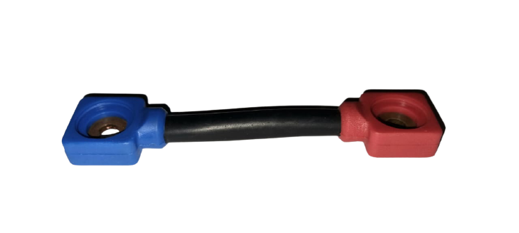 16mm2 Battery link with copper lugs - 8mm hole and plastic covers