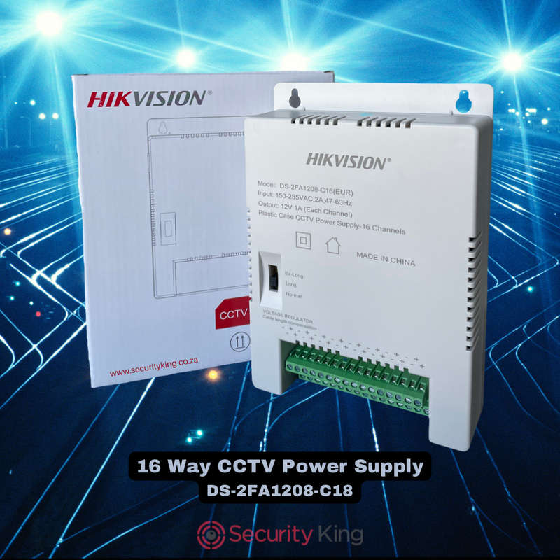 Hikvision 12 Volts 16 Channel CCTV Power Supply - DS-2FA1208-C16 (EUR)