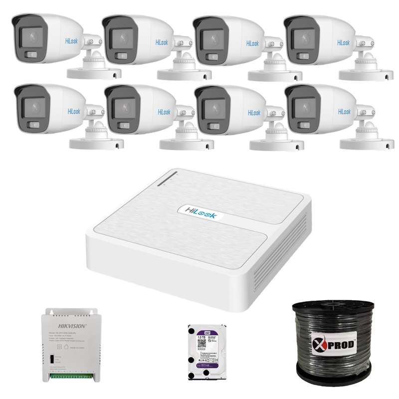 HiLook 8 Channel 1080p ColorVu Complete Kit