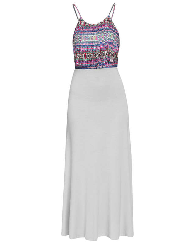 MAXI TASSEL DRESS - GEOMETRIC PURPLE - XS