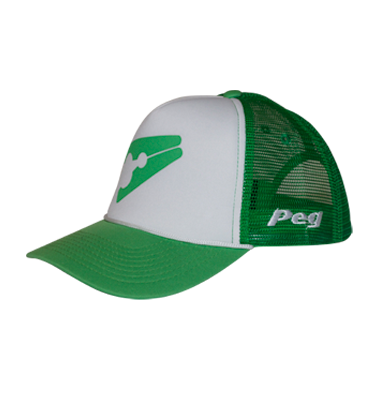 Trucker Cap Bent Peak - Green and White D1
