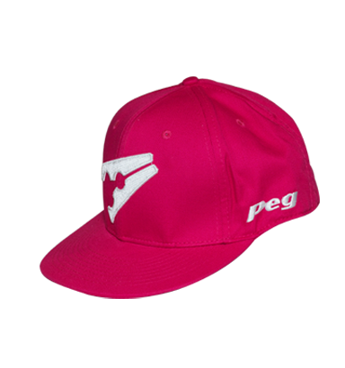 Baseball Flat Cap Peak - Pink and White - 7 1/8