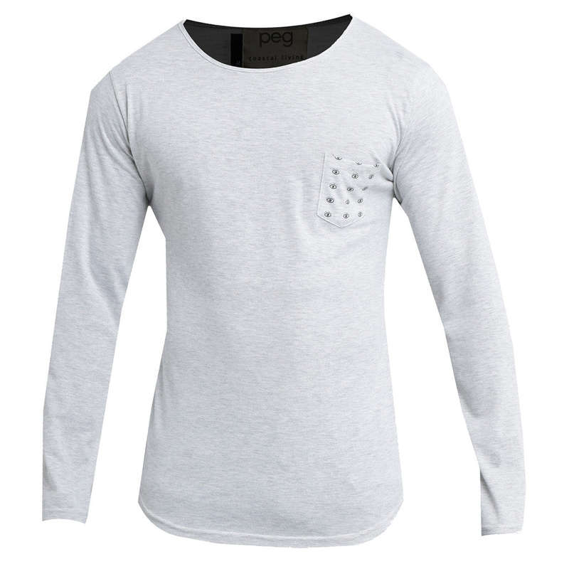 PEG Men's Scoop Long Sleeved Tee - Grey Melange - L