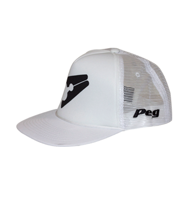 Trucker Cap Flat Peak - White D1