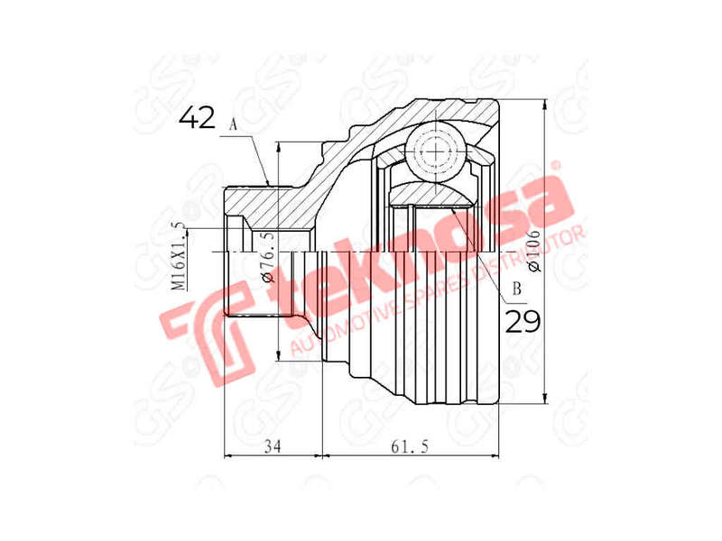 OUTER CV JOINT - AD3012 (TEKNOSA)