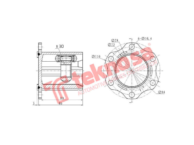 INNER CV JOINT - AD4007 (TEKNOSA)