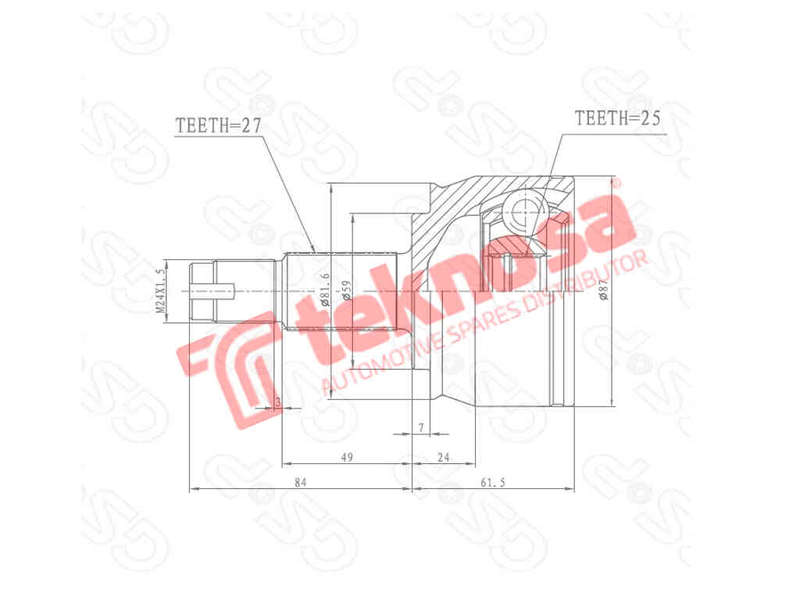 OUTER CV JOINT - AF3003 (TEKNOSA)