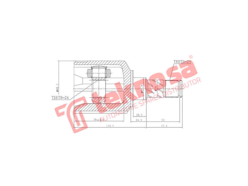 INNER CV JOINT - AF4004 (TEKNOSA)