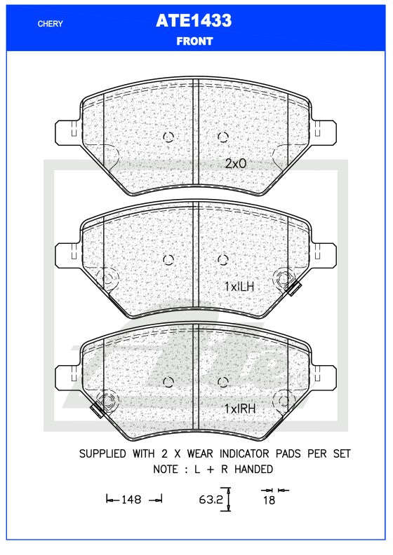 ATE BRAKE PAD SET