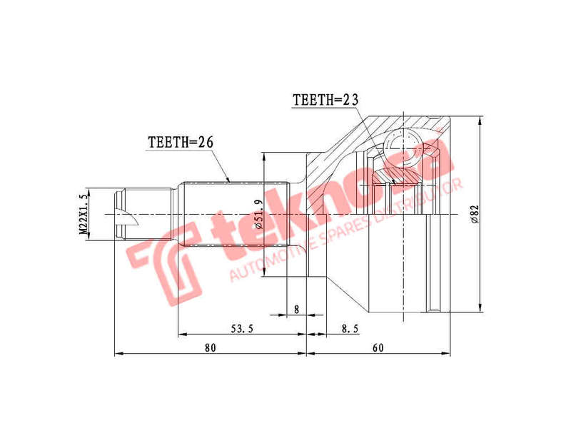 OUTER CV JOINT - AU3001 (TEKNOSA)