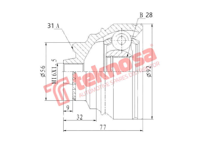 INNER CV JOINT - BM3010 (TEKNOSA)