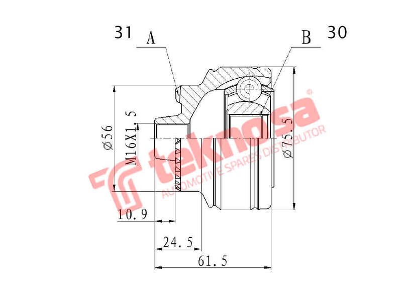 OUTER CV JOINT - BM3011 (TEKNOSA)