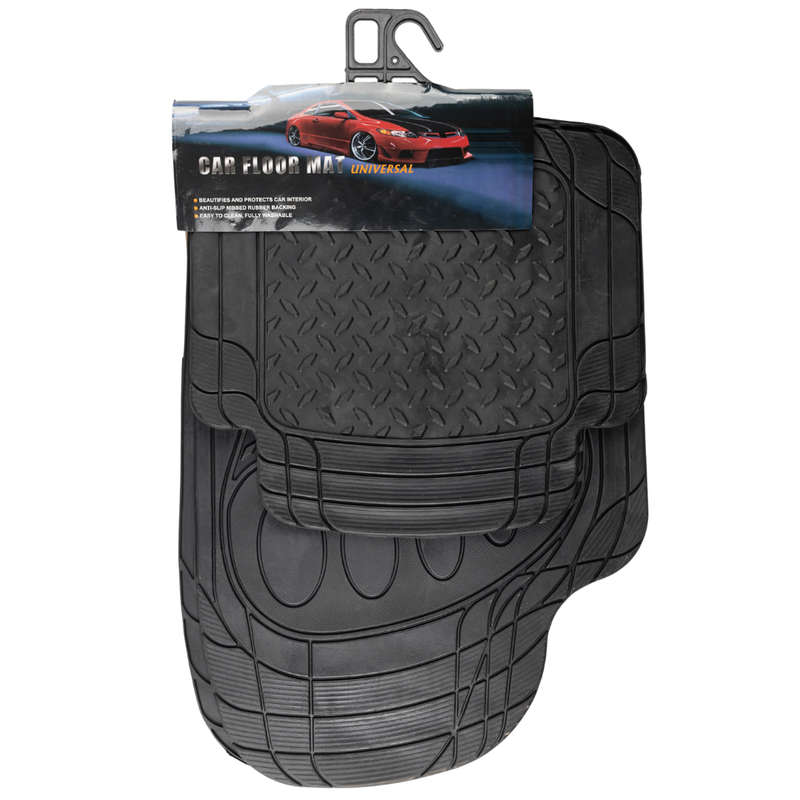 4 Piece Universal  PVC Rubber Car Floor Mat Set