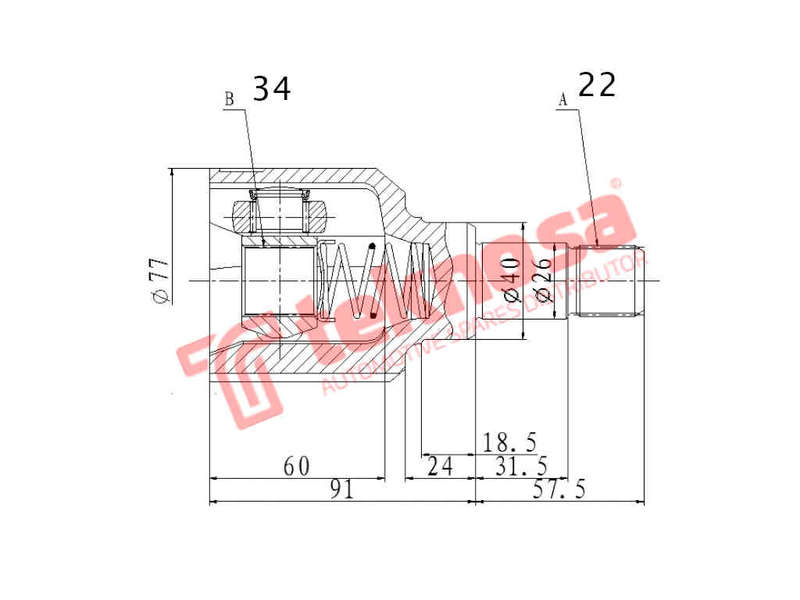 INNER CV JOINT - CT4007 (TEKNOSA)