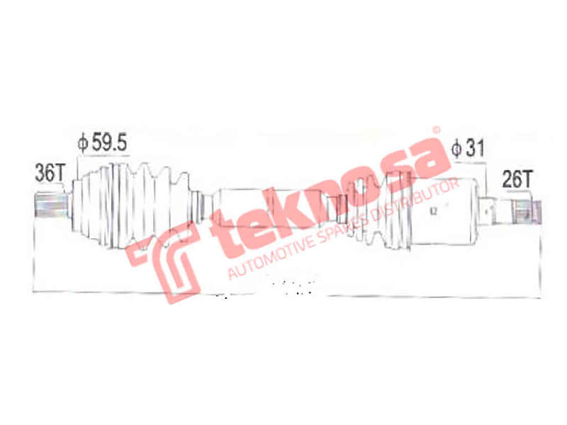 DRIVESHAFT - DAU201 (TEKNOSA)