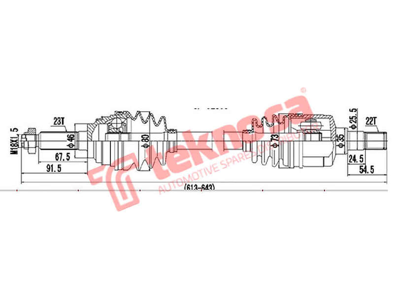 DRIVESHAFT - DDA100 (TEKNOSA)