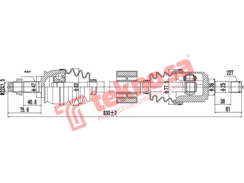 DRIVESHAFT - DFI201 (TEKNOSA)