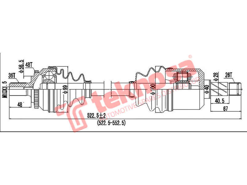 DRIVE SHAFT FOCUS ST - DFO200 (TEKNOSA)