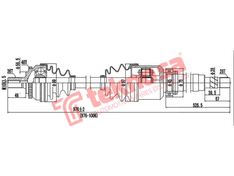 DRIVE SHAFT FOCUS ST - DFO201 (TEKNOSA)