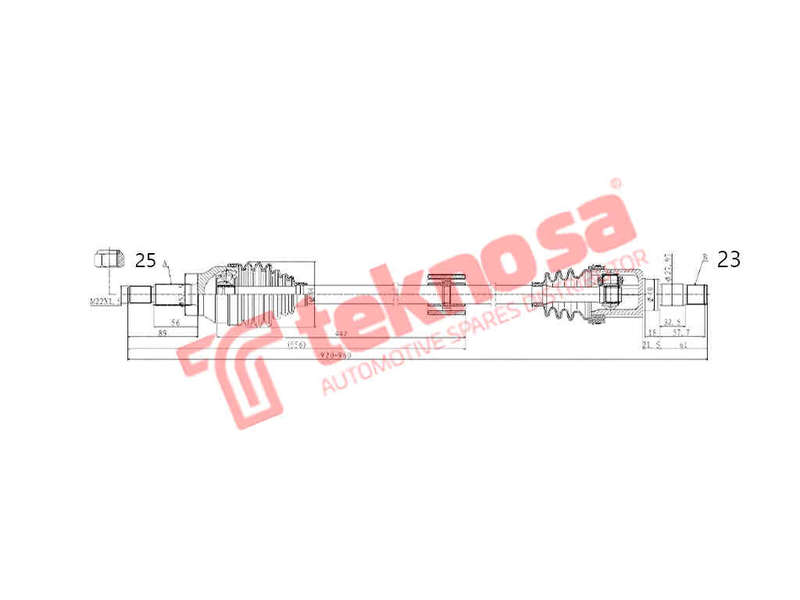COMPLETE DRIVESHAFT - DFO207 (TEKNOSA)